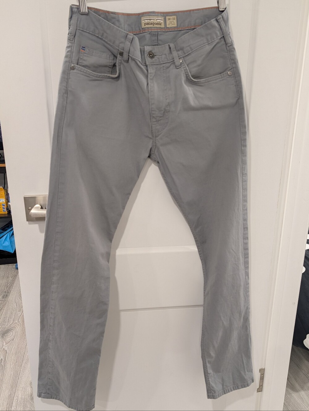Patagonia Men's Straight Cotton Pants in Pale Gray